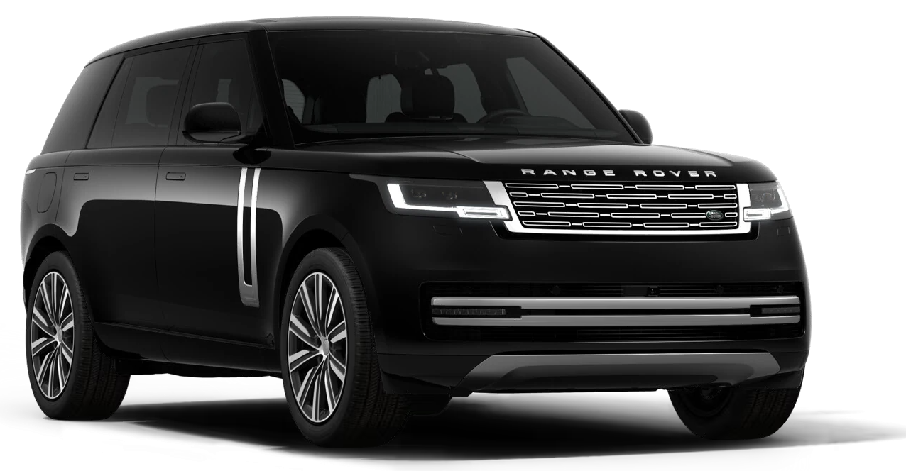 Range Rover luxury SUV front view in black.